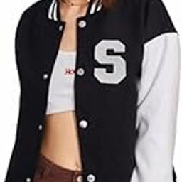 Button up Black Versity Jacket for Woman-image-9