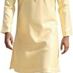 Cream Self Patterned Jacquard Kurta Pajama for Men-image-1