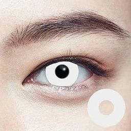 WHITE MD 2 LENS YEARLY CRAZY CONTACT LENS/HORROR LENS WITH CASE, LENS HOLDER AND 80 ML SOLUTION (PACK OF 2 LENS)-image-78