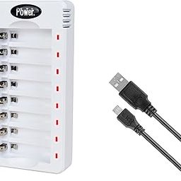 DMK Power TC-Q8 AA AAA Battery Charger - 8 Slot USB Charger for Ni-MH/Ni-CD Rechargeable Batteries - High-Speed Charging, Independent Slots - Includes Micro USB Cable-picture-32