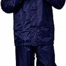 Neekshaa Rain Coat for Men Waterproof Raincoat with Hood Rain Coat For Men Bike Rain Suit Rain Jacket Suit With Storage Bag-Black & Blue-picture-13