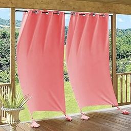 Duronet - Waterproof & Sun Blockage Top Eyelete with Weighted Bags Windproof Blackout Indoor & Outdoor Curtains(Pink, 4.5 X 7.5 Feet, Polyester), Pack of 2-image-24