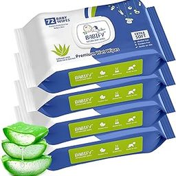 Babify Premium Baby Wipes with Flip-Top Lid | Aloe Vera & Paraben-Free | Pack of 4 (288 Wipes, 72 Wipes per Pack)-image-56