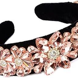 Hair Accessories Solid Fancy Party Hairband Headband for Girls and Women (Rosegold Flower Crystal)-picture-52