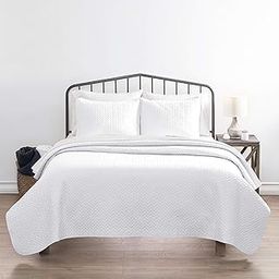Hotel Collection Ieh-Qlt-HE-Q-WH Home Collection Herringbone 3pc Quilted Coverlet-image-14