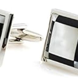 Perfect Fusion of Natural Mother of Pearl Stone (Semi-precious) & Onyx Cufflinks for Men-image-0