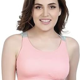 Shoppy Villa Cotton Bra for Women, Sports Bras for Women, Yoga Bra, Camisole Bra for Women, Lighty Padded Cup Bra for Women with Full Coverage with Removable Pads (Peach)-picture-0
