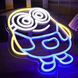 SG PRINT Anime Neon Sign for Wall Decor,Cute Neons for Kids Birthday Gifts,Cartoon Characters Led Lights for Bedroom Decor,Yellow （11 * 15.5in）-image-86