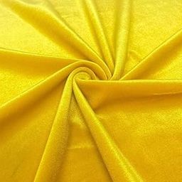 VRB DecTM 1 MTR Multi-Purpose Velvet Fabric Cloth for Decoration, Trousseau Packing, Party Hall, Bouquet, Gift Packing, Decor, Pooja Room (Yellow), Solid-image-97