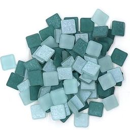 Sweven Art Mosaic Tiles, 15x15mm Square, 4mm Thick, Matte Finish Tiles, Shades of Aqua (Pack of 200Gms)-image-24