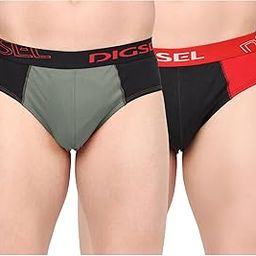 Digsel Men Ultra Soft Cotton Stretch Outer Elastic Self Desing Brief | Pack of 2-17