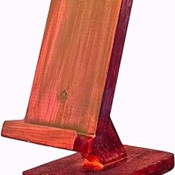 Wooden Phone Stand for Desk, Mahogany Finish, Universal Mobile Holder with Sturdy Base, 15 x 8 x 15 cm-image-51