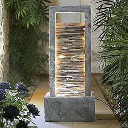 EXPLEASIA 4ft Rippled Slate Water Fall, Water Fountain for Home Big Size, Water Fountain for Home vastu, Fountain for Home Decor Waterfall (44x31x120 cm)-image-110