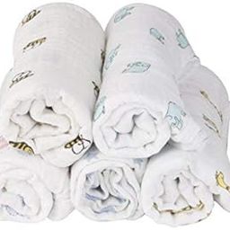 MOM'S HOME Baby Organic Cotton Soft Muslin Cloth Swaddle | 0-18 Months | Pack of 5-image-17