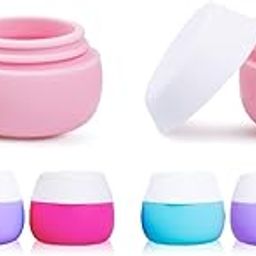 MAYCREATE® 8PCS Silicon Cream Jar 20ml Mini Cosmetic Silicone Jars with Lids Refillable Leak-proof Travel Dispenser for Makeup Face Body Hand BPA-Free Easy to Clean-23