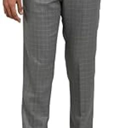 Men Pure Cotton Grey Self Design Ultra Slim Fit Formal Trousers-image-49