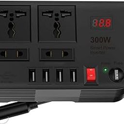Soletal 300W Car Inverter: Fast Charge on The go! DC 12V to AC 220V, 4 USB Ports, 2 Sockets, LED Display. Universal Car Laptop Charger. Stay Powered!-picture-20