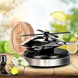 Helicopter Design Car Air Freshener ! Solar Energy Rotating function ! Aromatherapy Aviation Al Alloy Diffuser ! Aroma Oil Diffuser for Car Interior Decoration ! Car perfume (SILVER, HELICOPTER)-image-67