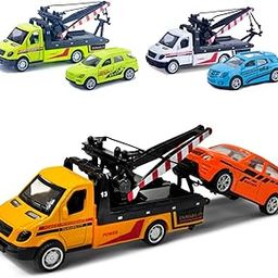 Wembley Tow Truck Toys with Die Cast Metal Plastic Car for Kids Boys Girls Miniature Pull Back Toy Vehicle Playset Ideal for Birthday Gift – Random Colors-image-20