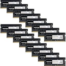 【DDR4 RAM】 GIGASTONE 256GB Kit (16x16GB) DDR4 2666MHz (2400MHz or 2133MHz) PC4-21300 (PC4-19200/17000) CL19 1.2V SODIMM 260 Pin Unbuffered Non ECC High Performance Notebook Laptop Memory Upgrade-16