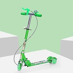EVRUM Kick Scooter for Kids,Road Runner Scooter for Kids of 3 to 14 Years,3-Wheel Skating Scooter for Boys & Girls, Multicolor Flashing 3 Wheels 5-Level Adjustable Height Rear Brake (Green)-image-59