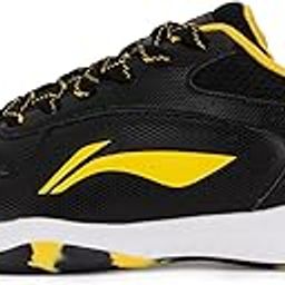 Li-Ning Ultra Power Non-Marking Badminton Shoe|Indoor Sports|Stability Heel, Prototypical Sole, Lightweight Shoe (Black/Yellow,UK 1)-4