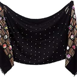 Printed Shawl for Woven Womens Embroided Shawls for Ladies Daily Use (Black)-image-31