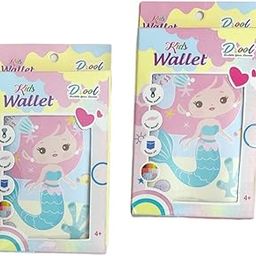 Trifold Wallet for Kids Girls, Stylish Cute Wallet for Girl's Trifold Light Wallet for Girls Cartoon Wallet for Kids Return Gift for Kids, Kids Wallets Mermaid-Pink, Small (1pcs)-image-51