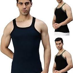 Men Pack of 3 Pure Cotton Assorted Gym Vest (Size : 95cm)-picture-8