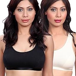 Women Cotton Sports Bra (Pack of 2)-image-43