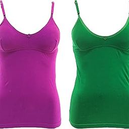 Camisole for Women's Ladies Bra Adjustable Strap Slip Camisole Spaghetti Top Innerwear Multicolor Combo Pieces of 2-image-33