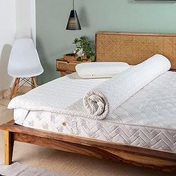 The White Willow Bed Mattress Topper for King Size Bed-Engineered Latex Supersoft King Bed Mattress Topper for Back Pain & Support-Pressure Relief & Extra Comfort-Premium Fabric-84x72|1" H-picture-4