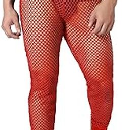Mens Mesh Sheer Stretchy Muscle Leggings-image-71