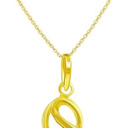 Swarnavarsham BIS Hallmarked 916 Alphabet Pendant for Men & Women 1 Gm-image-79