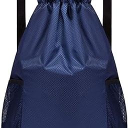 Drawstring Backpack for Gym, Yoga, Running, Swimming, Beach, Camping, Travel Bag Sports Fitness Club Student Training Bag(Navy Blue)-25