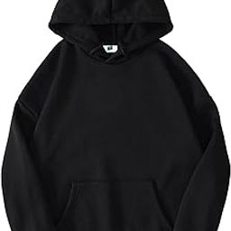 Hooded Pullover Solid Plain Unisex Cotton Oversized Baggy Sweatshirt Hoodie-image-69