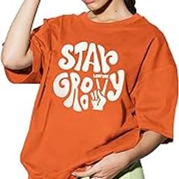Women's Cottonblend Half Sleeve Oversized Drop Shoulder T-Shirt (Color Red)-image-2
