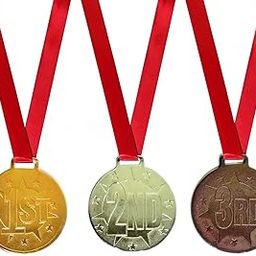 HENCO 2.5" Gold, Silver,Bronze Medal with RED Ribbon (3 Piece)-picture-26