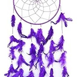 RPH Handicrafts Dream Catcher for Bedroom, Home Decor, Wall Hanging, Gift and Decoration Size 40x15cm (Purple)-image-60