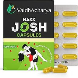 VaidhAcharya Maxx Josh – Vigor & Vitality Capsules for Men | With Shilajit, Ashwagandha, Kaunch Beej & 18 Herbs | Energy & Stamina Booster | 10 Veg Capsules Strip-image-74