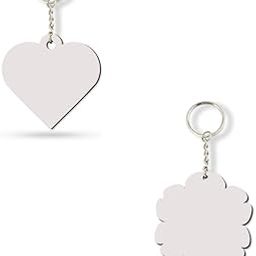 OMG Personalize Customized Heart & Flower Shape Key Chain Combo ( Pack of 2)-30