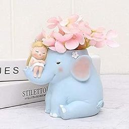Handcrafted Resin Blue Elephant Succulent Planter, for Indoor Plants, Table Top Decorative Gardening Pot-image-52