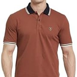Octave Men Solid Polo Collar Cotton T-Shirt-image-21
