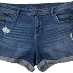 Plus Size Women Regular Fit Stretch Denim Shorts with Folded Bottom- Rugged- MID Rise- Faded Mid Blue Color- Waist Size (2XL) 36 to (9XL) 50 inches-image-71