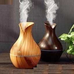 Wooden Humidifier Vase Style – Ultrasonic Cool Mist Big Pot with LED Lights – Essential Oil Diffuser for Home, Office, Yoga, and Relaxation-image-63