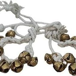 PRANCHI BRASS WHITE COTTON STRING GHUNGROO (10+10BELLS)-image-2