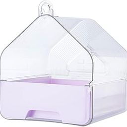 CALANDIS™ Pet Bird Caged Bath Box No Leaks Bird Bathtub for Lovebirds Budgerigar Finch Light Purple | Birdbaths | Bird & Wildlife Accessories | Yard, Garden & Outdoor Living-image-19