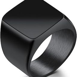 Stainless Steel Signet Ring Black Silver Gold Classical Cocktail Husband Father Valentine-image-40