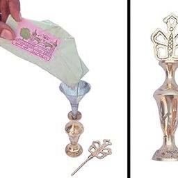 Mii Art Brass surmedani with Funnel/kuppi and surma use in eye's muckap[size-12-cm] Pack of-1funnel,2 surma Packed,1 Brass surmedani.-image-6