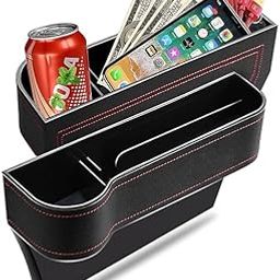 DASTAV Car Seat Gap Filler Organizer//Multifunctional Car Seat Organizer with Cup Holders & Seat Hooks//Auto Console Side Storage Box for Phone Wallet, Keys & Drink – Universal Fit (1 Pack)-19